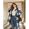 image:imageZeagoo Womens Plus Size Flannel Plaid Button Down Shirts Long Sleeve Lounge Lapel Tartan Shacket Jacket Long Coats 2024Navy Blue