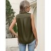 image:imageZeagoo Womens Satin Blouse Sleeveless Silk Tank Tops Button Down Shirts Business Casual Outfits 2026Army Green