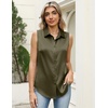 image:imageZeagoo Womens Satin Blouse Sleeveless Silk Tank Tops Button Down Shirts Business Casual Outfits 2026Army Green