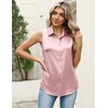 image:imageZeagoo Womens Satin Blouse Sleeveless Silk Tank Tops Button Down Shirts Business Casual Outfits 2026Pink2