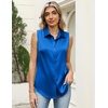 image:imageZeagoo Womens Satin Blouse Sleeveless Silk Tank Tops Button Down Shirts Business Casual Outfits 2026Royal Blue