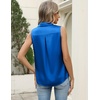 image:imageZeagoo Womens Satin Blouse Sleeveless Silk Tank Tops Button Down Shirts Business Casual Outfits 2026Royal Blue