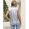 image:imageZeagoo Womens Satin Blouse Sleeveless Silk Tank Tops Button Down Shirts Business Casual Outfits 2026Silver