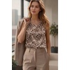 image:imageZeagoo Womens Satin Tank Top Pleated Shoulder Sleeveless Blouse Round Neck Dressy Business Casual Work Office Summer TopAn550leopard Print