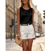 image:imageZeagoo Womens Satin Tank Top Pleated Shoulder Sleeveless Blouse Round Neck Dressy Business Casual Work Office Summer TopBlack