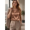 image:imageZeagoo Womens Satin Tank Top Pleated Shoulder Sleeveless Blouse Round Neck Dressy Business Casual Work Office Summer TopDark Khaki