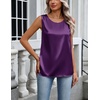 image:imageZeagoo Womens Satin Tank Top Pleated Shoulder Sleeveless Blouse Round Neck Dressy Business Casual Work Office Summer TopPurple