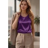 image:imageZeagoo Womens Satin Tank Top Pleated Shoulder Sleeveless Blouse Round Neck Dressy Business Casual Work Office Summer TopPurple