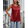 image:imageZeagoo Womens Satin Tank Top Pleated Shoulder Sleeveless Blouse Round Neck Dressy Business Casual Work Office Summer TopRed