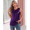 image:imageZeagoo Womens Silk Satin Tank Tops Crew Neck Pleated Camisole Sleeveless Business Work Blouse Dressy Casual Summer ShirtNavy Blue