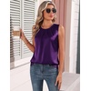 image:imageZeagoo Womens Silk Satin Tank Tops Crew Neck Pleated Camisole Sleeveless Business Work Blouse Dressy Casual Summer ShirtNavy Blue
