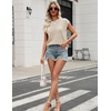 image:imageZeagoo Womens Spring Summer Crochet Tops Cap Sleeve Sweater Vest Hollow Out Pullover Shirts Beach Vacation ClothesApricot