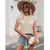 image:imageZeagoo Womens Spring Summer Crochet Tops Cap Sleeve Sweater Vest Hollow Out Pullover Shirts Beach Vacation ClothesApricot