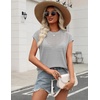 image:imageZeagoo Womens Spring Summer Crochet Tops Cap Sleeve Sweater Vest Hollow Out Pullover Shirts Beach Vacation ClothesLight Grey