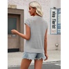 image:imageZeagoo Womens Spring Summer Crochet Tops Cap Sleeve Sweater Vest Hollow Out Pullover Shirts Beach Vacation ClothesLight Grey