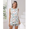 image:imageZeagoo Womens Tank Tops 2026 Loose Fit High Neck Summer Top Dressy Casual Sleeveless Shirts with Pocket1leaf White
