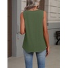 image:imageZeagoo Womens Tank Tops Summer Sleeveless Loose Fit Tops V Neck Pleated Shirts Basic Tees Dressy Casual Trendy ClothesArmy Green