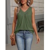 image:imageZeagoo Womens Tank Tops Summer Sleeveless Loose Fit Tops V Neck Pleated Shirts Basic Tees Dressy Casual Trendy ClothesArmy Green