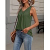 image:imageZeagoo Womens Tank Tops Summer Sleeveless Loose Fit Tops V Neck Pleated Shirts Basic Tees Dressy Casual Trendy ClothesArmy Green