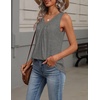 image:imageZeagoo Womens Tank Tops Summer Sleeveless Loose Fit Tops V Neck Pleated Shirts Basic Tees Dressy Casual Trendy ClothesGrey