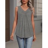 image:imageZeagoo Womens Tank Tops Summer Sleeveless Loose Fit Tops V Neck Pleated Shirts Basic Tees Dressy Casual Trendy ClothesGrey