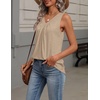 image:imageZeagoo Womens Tank Tops Summer Sleeveless Loose Fit Tops V Neck Pleated Shirts Basic Tees Dressy Casual Trendy ClothesKhaki