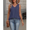 image:imageZeagoo Womens Tank Tops Summer Sleeveless Loose Fit Tops V Neck Pleated Shirts Basic Tees Dressy Casual Trendy ClothesNavy Blue