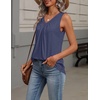 image:imageZeagoo Womens Tank Tops Summer Sleeveless Loose Fit Tops V Neck Pleated Shirts Basic Tees Dressy Casual Trendy ClothesNavy Blue