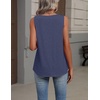 image:imageZeagoo Womens Tank Tops Summer Sleeveless Loose Fit Tops V Neck Pleated Shirts Basic Tees Dressy Casual Trendy ClothesNavy Blue