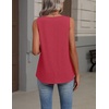 image:imageZeagoo Womens Tank Tops Summer Sleeveless Loose Fit Tops V Neck Pleated Shirts Basic Tees Dressy Casual Trendy ClothesRed