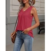 image:imageZeagoo Womens Tank Tops Summer Sleeveless Loose Fit Tops V Neck Pleated Shirts Basic Tees Dressy Casual Trendy ClothesRed