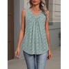 image:imageZeagoo Womens Tank Tops Summer Sleeveless Loose Fit Tops V Neck Pleated Shirts Basic Tees Dressy Casual Trendy ClothesXh521green Floral