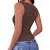 image:imageZeagoo Womens Tank Tops V Neck Ribbed Knit Slim Fitted Basic Sleeveless Tops Casual Summer Clothes 2026Brown