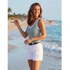 image:imageZeagoo Womens Tank Tops V Neck Ribbed Knit Slim Fitted Basic Sleeveless Tops Casual Summer Clothes 2026Bstripe Green White