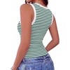 image:imageZeagoo Womens Tank Tops V Neck Ribbed Knit Slim Fitted Basic Sleeveless Tops Casual Summer Clothes 2026Bstripe Green White