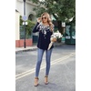 image:imageZeagoo Womens Tops Long Sleeve Shirts Boho Tops for Women 2026 Fall Blouses Ladies Sweatshirts Spring Fashion ClothingBlack Flower