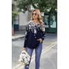 image:imageZeagoo Womens Tops Long Sleeve Shirts Boho Tops for Women 2026 Fall Blouses Ladies Sweatshirts Spring Fashion ClothingBlack Flower