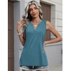 image:imageZeagoo Womens V Neck Tank Tops 2026 Summer Tops Casual Sleeveless Shirts Loose Fit Dressy Business Work ClothesTurquoise