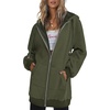 image:imageZeagoo Womens Zip Up Hoodies Long Tunic Sweatshirts Oversized Fleece Casual Long Sleeve 2026 Fall Hoodie Jacket Coat01 Army Green