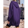 image:imageZeagoo Womens Zip Up Hoodies Long Tunic Sweatshirts Oversized Fleece Casual Long Sleeve 2026 Fall Hoodie Jacket Coat01 Purple