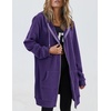 image:imageZeagoo Womens Zip Up Hoodies Long Tunic Sweatshirts Oversized Fleece Casual Long Sleeve 2026 Fall Hoodie Jacket Coat01 Purple