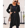 image:imageZeagoo Womens Zip Up Hoodies Long Tunic Sweatshirts Oversized Fleece Casual Long Sleeve 2026 Fall Hoodie Jacket CoatAblack
