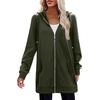 image:imageZeagoo Womens Zip Up Hoodies Long Tunic Sweatshirts Oversized Fleece Casual Long Sleeve 2026 Fall Hoodie Jacket CoatArmy Green