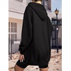 image:imageZeagoo Womens Zip Up Hoodies Long Tunic Sweatshirts Oversized Fleece Casual Long Sleeve 2026 Fall Hoodie Jacket CoatBlack
