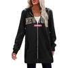 image:imageZeagoo Womens Zip Up Hoodies Long Tunic Sweatshirts Oversized Fleece Casual Long Sleeve 2026 Fall Hoodie Jacket CoatBlack Letter Print