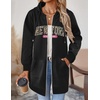 image:imageZeagoo Womens Zip Up Hoodies Long Tunic Sweatshirts Oversized Fleece Casual Long Sleeve 2026 Fall Hoodie Jacket CoatBlack Letter Print