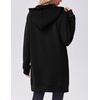image:imageZeagoo Womens Zip Up Hoodies Long Tunic Sweatshirts Oversized Fleece Casual Long Sleeve 2026 Fall Hoodie Jacket CoatBlack Letter Print