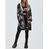 image:imageZeagoo Womens Zip Up Hoodies Long Tunic Sweatshirts Oversized Fleece Casual Long Sleeve 2026 Fall Hoodie Jacket CoatBlack Tie Dye Without Fleece