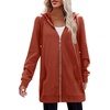image:imageZeagoo Womens Zip Up Hoodies Long Tunic Sweatshirts Oversized Fleece Casual Long Sleeve 2026 Fall Hoodie Jacket CoatCaramel