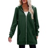 image:imageZeagoo Womens Zip Up Hoodies Long Tunic Sweatshirts Oversized Fleece Casual Long Sleeve 2026 Fall Hoodie Jacket CoatGreen